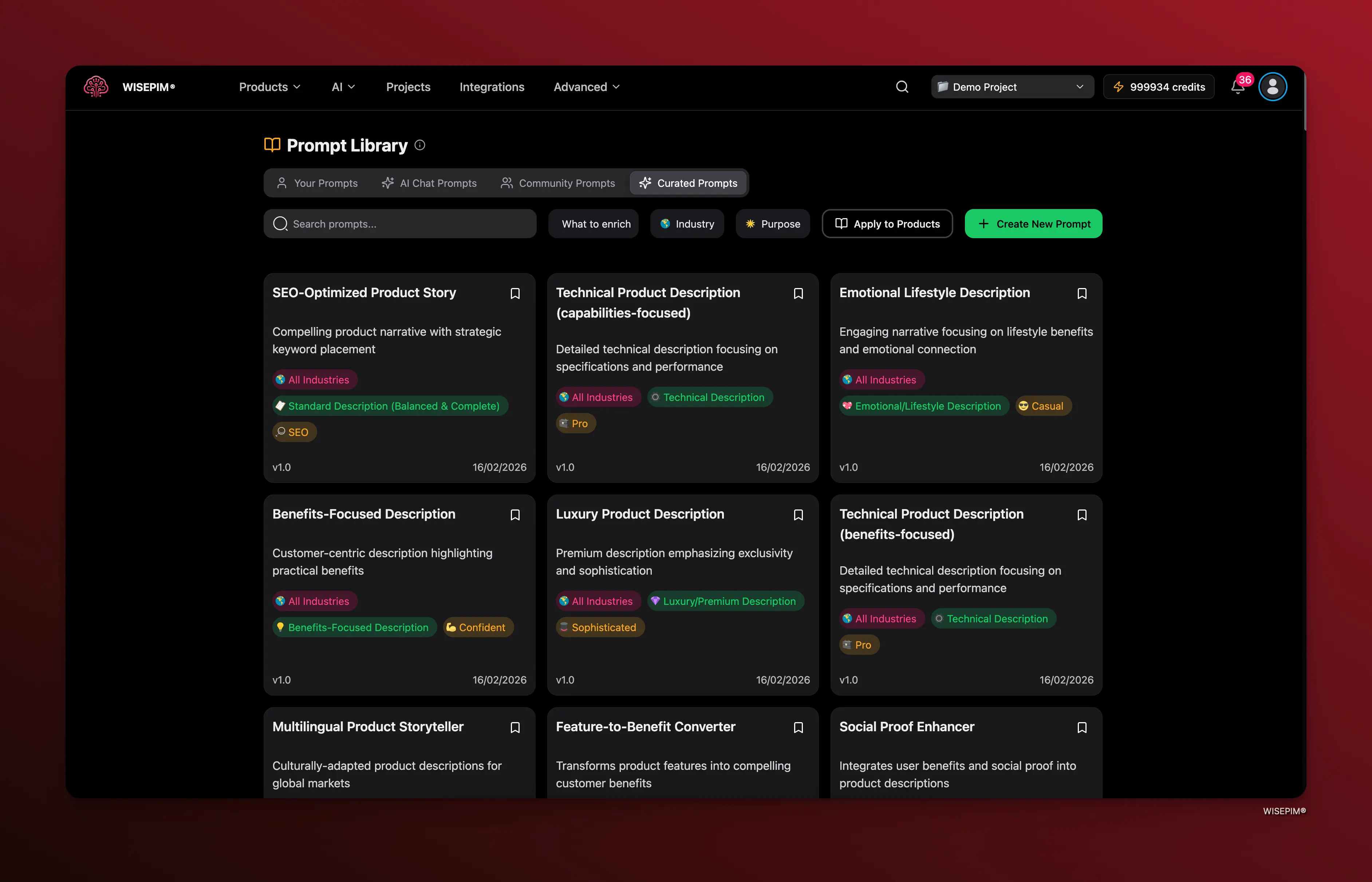 Prompt library overview